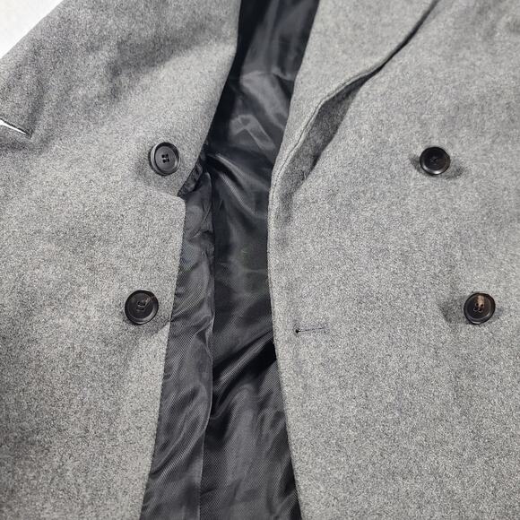 Zara Basic double breasted Gray wool coat womens Sz Small minimalistic classic - Picture 4 of 13